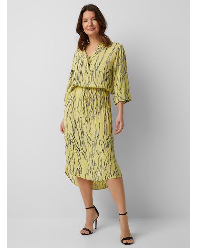 Soaked In Luxury Zaya Abstract Radiance Cinched Dress - Green