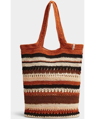 Rip Curl Lined Crochet Tote - Red