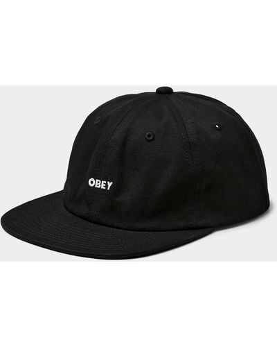 Obey Small Embroidered Logo Cap - Black