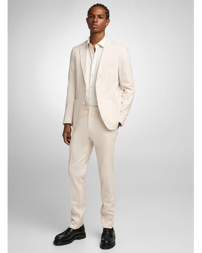 Calvin Klein Stretch Linen Suit Semi - Natural