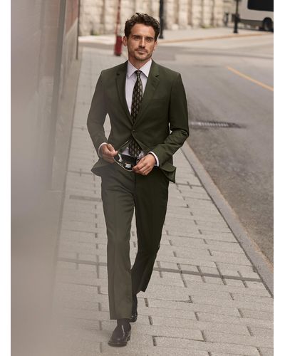 Le 31 Green Marzotto Wool Suit Stockholm Fit