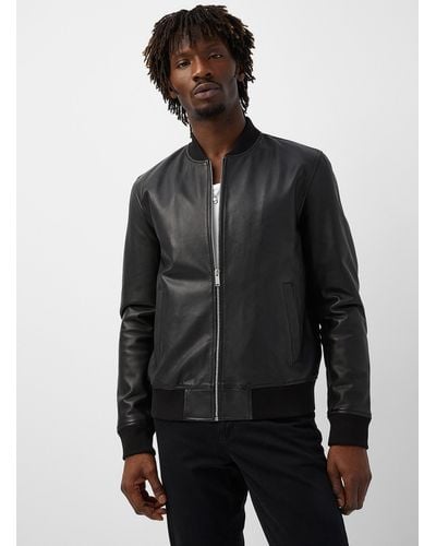 Sly & Co Museum Leather Bomber Jacket - Grey