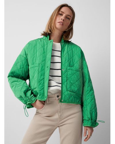Soaked In Luxury Umina Vibrant Green Quilted Jacket
