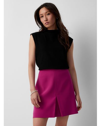 Contemporaine V Slit Miniskirt - Purple