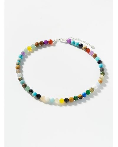 Clio Blue Colourful Bead Necklace - Blue