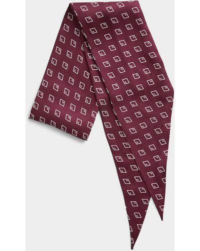 Le 31 Hatched Diamond Tie Scarf - Red