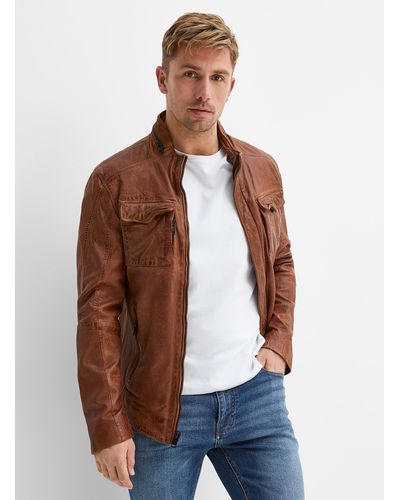 Le 31 Vintage Leather Jacket - Brown