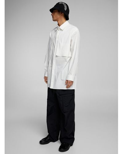 Y-3 Superimposed Panels Asymmetrical Shirt (men, White, Large)