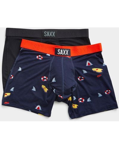 Saxx Underwear Co. Dangerous Waters Boxer Briefs Vibe - Blue