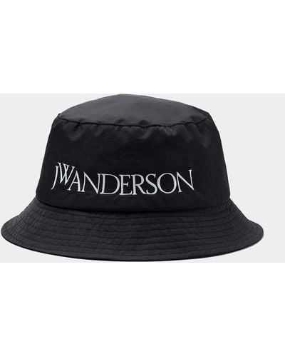 JW Anderson Embroidered Signature Bucket Hat - Black