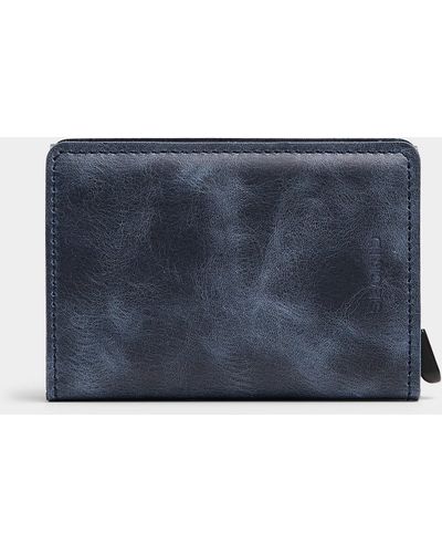 Secrid Vintage Leather Mini Wallet - Blue