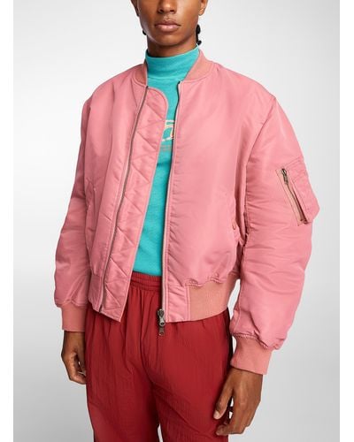 Martine Rose Muted Signature Pink Bomber Jacket - Red