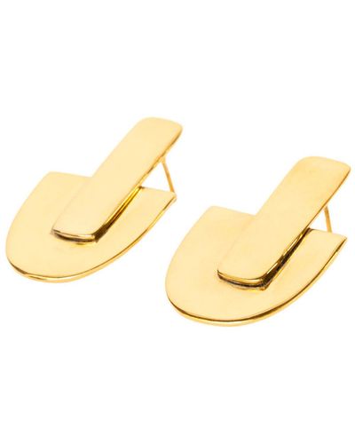 Obakki Upcycled Art Deco Golden Earrings - Metallic