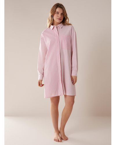 Miiyu Organic Cotton Poplin Nightshirt - Pink
