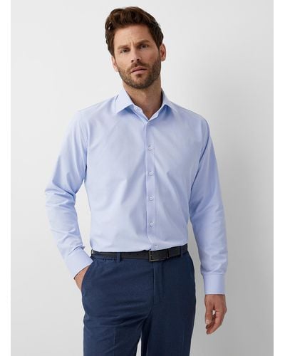 Le 31 Geometric Jacquard Shirt Modern Fit Innovation Collection - Blue