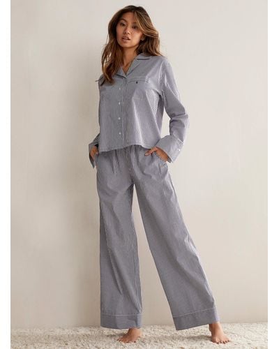 Polo Ralph Lauren Bailey Striped Pajama Set - Gray