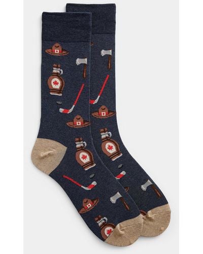 Hot Sox Canadian Emblem Sock - Blue