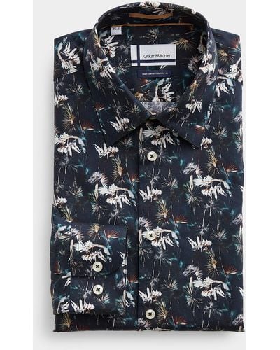 Horst Abstract Tropical Garden Shirt Comfort Fit - Black