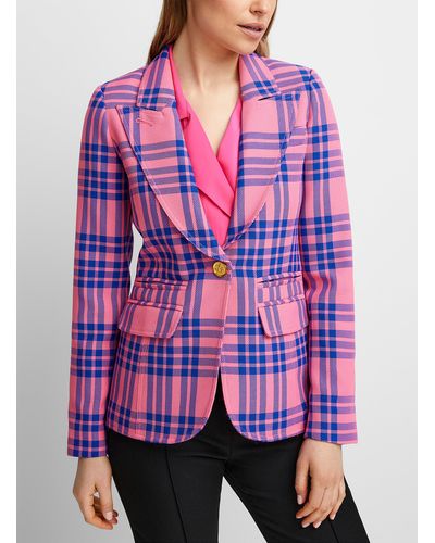 Smythe Checkered Pink Blazer - Purple