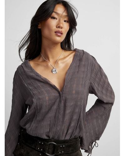 Free People Everything Plunging V - Grey