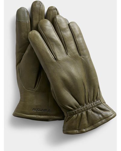 Auclair Demi Lined Leather Gloves - Green