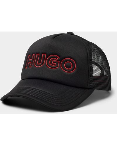 HUGO Red Letters Trucker Cap - Black
