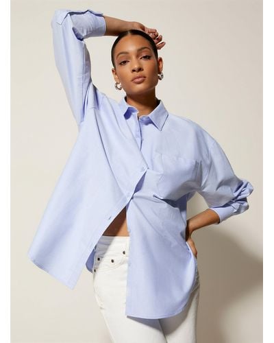 KUWALLA Oversized Oxford Shirt - Blue