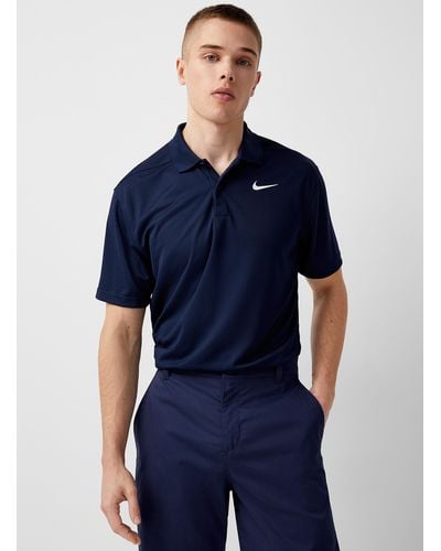 Nike Victory Solid Fine Piqué Jersey Golf Polo - Blue