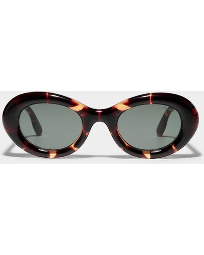 Komono Molly Oval Sunglasses - Black