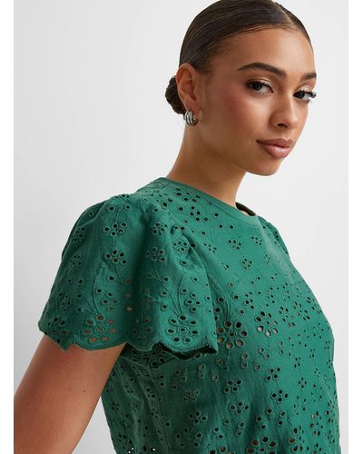 Icône Broderie Anglaise T - Green