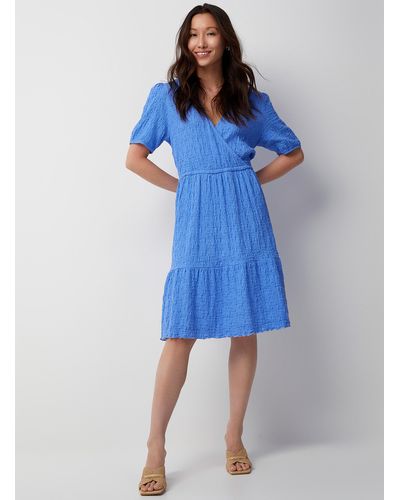 Saint Tropez Dorry Wrinkled Texture Midi Dress - Blue