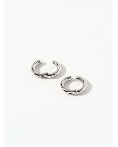 Le 31 Small Minimalist Cuff Earrings - White