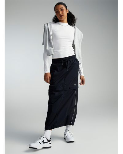 Nike White Stripes Parachute Skirt - Gray