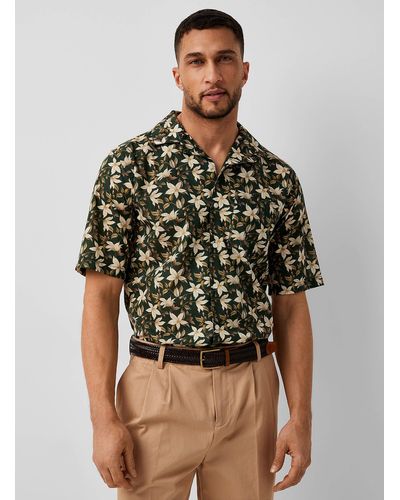 Le 31 Floral Camp Shirt Made With Liberty Fabric - Brown