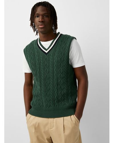 Le 31 Tennis Sweater Vest - Green