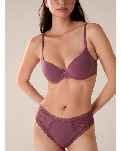 Miiyu Flowers And Scallops Lace Hipster - Purple