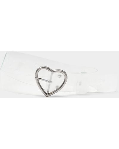 Martine Rose Heart Buckle Clear Belt - White