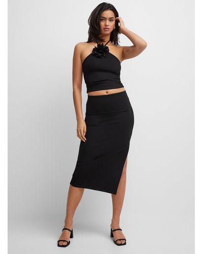 Icône Structured Jersey Pencil Skirt - Black