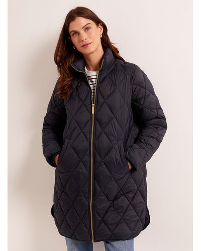 Part Two Olilas Diamond 3/4 Quilted Jacket - Blue