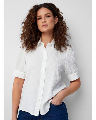 Contemporaine Embossed Floral Shirt - White