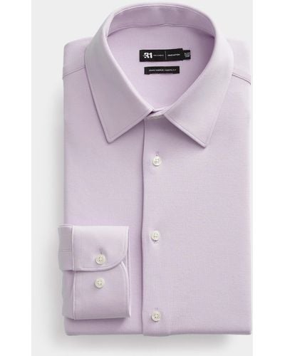 Le 31 Lilac Knit Shirt Modern Fit - Purple