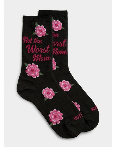 Hot Sox Not The Worst Mom Sock - Black