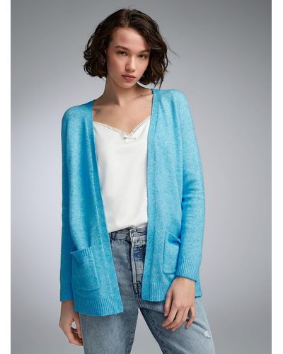 ONLY Patch Pocket Open Cardigan - Blue