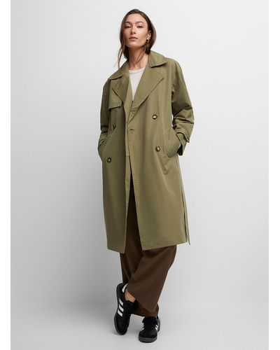 Icône Khaki Belted Trench Coat - Green