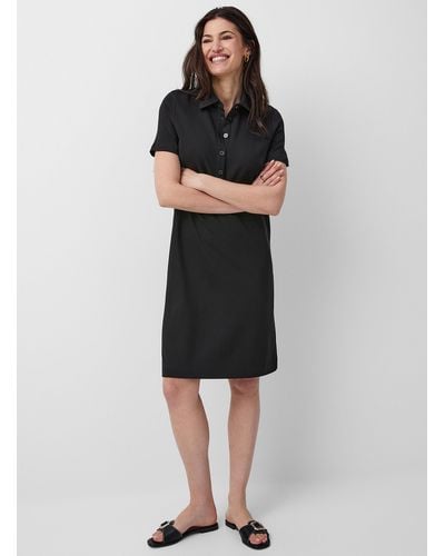Part Two Elivia Rich Jersey Straight Polo Dress - Black