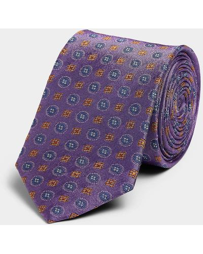Le 31 Geo Mosaic Colourful Tie - Purple