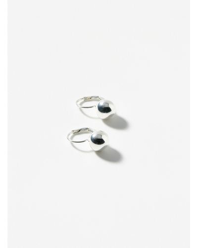 Clio Blue Silver Bead Earrings - White
