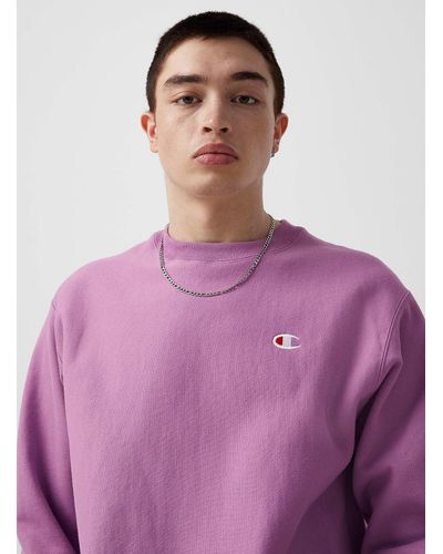 Champion C Logo Reverse Weave Sweatshirt - Purple