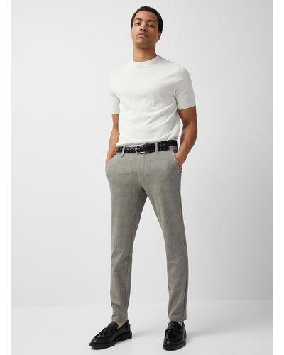 Only & Sons Neutral Check Mark Pant Tapered Fit - Grey