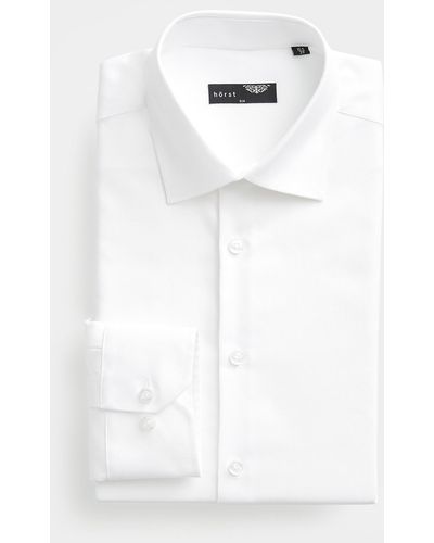 Horst Monochrome Twill Shirt Slim Fit - White